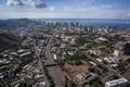 Beautiful Aerial View Scenic Downtown Honolulu Oahu Hawaii Royalty Free Stock Photo